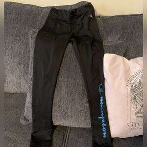 Champion Black and Blue Leggings for Active Comfort